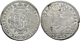 Württemberg. Johann Friedrich 1608-1628. 
Kipper-Hirschgulden zu 60 Kreuzer 1623 -Stuttgart-Berg-. KR 392/391.d, Ebner -.
minimaler Schrötlingsfehle...