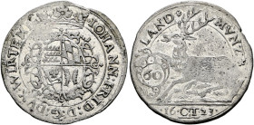 Württemberg. Johann Friedrich 1608-1628. 
Kipper-Hirschgulden zu 60 Kreuzer 1623 -Christophstal-. KR 398.1, Ebner -.
selten und überdurchschnittlich...
