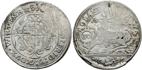 Württemberg. Johann Friedrich 1608-1628. 
1/2 Kipper-Hirschgulden zu 30 Kreuzer 1622 -Stuttgart-Berg-. KR 405.1a var. (mit +16-22+), Ebner -.
selten...