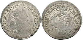 Württemberg. Johann Friedrich 1608-1628. 
Kipper-24 Kreuzer 1622 -Stuttgart-. Ähnlich wie vorher. KR 416b, Ebner -.
Stempelfehler auf dem Revers, Pr...
