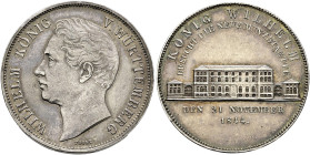 Württemberg. Wilhelm I. 1816-1864. 
Gulden 1844. Auf den Münzbesuch. Originalprägung mit Randschrift und "DIETELBACH". KR 97, AKS 124, J. 76. Auflage...