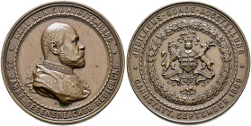Württemberg. Karl 1864-1891. 
Bronzemedaille 1889 von W. Mayer (unsigniert), auf denselben Anlass. Wie vorher. KR 47b, Ebner 137. Kaiser S. 67, Kaise...