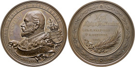 Württemberg. Karl 1864-1891. 
Bronzenes Medaillon 1891 von W. Mayer, auf denselben Anlass. Wie vorher. KR 50, Ebner 138. Kaiser I, 50b sowie V, 623b....
