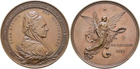 Württemberg. Olga Nikolajewna *1822, †1892, Großfürstin von Russland, seit 1864 Königin von Württemberg. 
Bronzemedaille 1892 von W. Mayer, auf ihren...