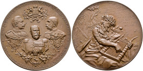 Württemberg. Wilhelm II. 1891-1918. 
Bronzemedaille 1896 von K. Schäfer (bei Mayer und Wilhelm nach einem Modell von H. Dürrich), auf denselben Anlas...