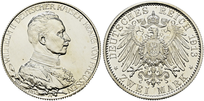 Silbermünzen des Kaiserreiches. PREUSSEN. 
Wilhelm II. 1888-1918. 2 Mark 1913 A...