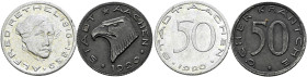 Städtenotmünzen. Aachen. 
Lot (2 Stücke): Probe-Notmünze zu 50 Öcher Kräntche 1920. Eisen. Rand geriffelt. 24 mm. Kehrprägung (Menzel 70.38) sowie Pr...