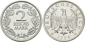 Weimarer Republik. . 
2 Reichsmark 1926 J. J. 320.
Polierte Platte