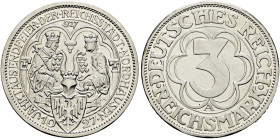 Weimarer Republik. . 
3 Reichsmark 1927 A. Nordhausen. J. 327.
Polierte Platte