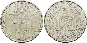 Weimarer Republik. . 
5 Reichsmark 1929 E. Meissen. J. 339.
kleine Kratzer, fast vorzüglich