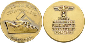 Drittes Reich. . 
Bronzemedaille 1939 unsigniert, auf die Norwegenfahrt der deutschen Technik - gewidmet von der Stadt Pforzheim dem hier geborenen P...