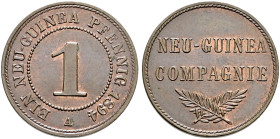Nebengebiete. DEUTSCH-NEUGUINEA. 
1 Neu-Guinea-Pfennig 1894 A. J. 701.
vorzüglich-Stempelglanz