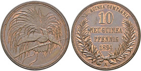 Nebengebiete. DEUTSCH-NEUGUINEA. 
10 Neu-Guinea-Pfennig 1894 A. J. 703.
Prachtexemplar, fast Stempelglanz