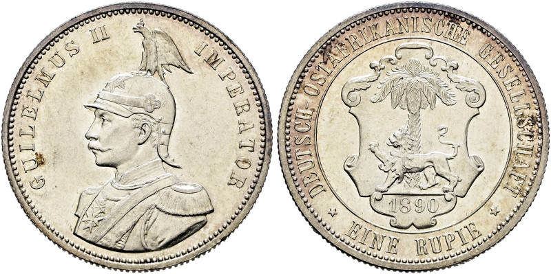 Nebengebiete. DEUTSCH-OSTAFRIKA. 
Rupie 1890. J. 713.
winzige Kratzer und Rand...