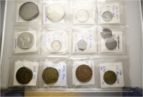 Nebengebiete. DEUTSCH-OSTAFRIKA. 
Lot (22 Stücke): Cu-Pesa 1890, 1/4 Rupie 1891, 1/2 Rupie 1891, 2 Rupien 1893, 1/2 Heller 1904 A, Heller 1905 und 19...