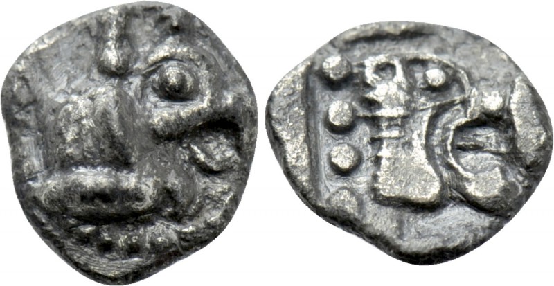 GAUL. Massalia. Obol (Circa 475-465/0 BC). 

Obv: Head of griffin right.
Rev:...