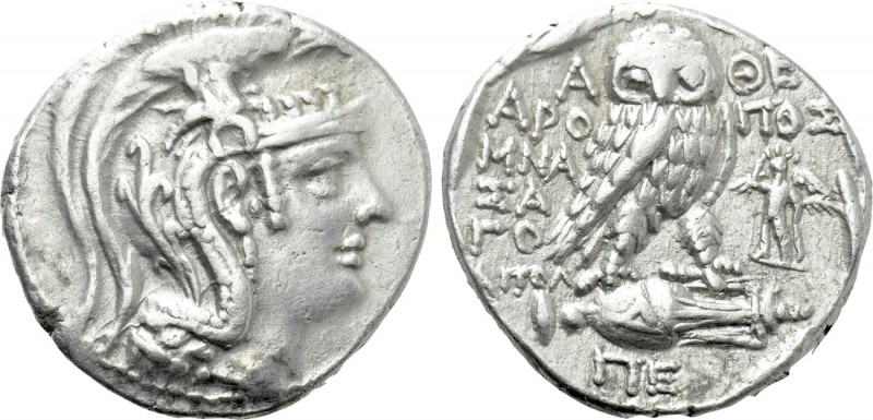 ATTICA. Athens. Tetradrachm (95/4 BC). New Style Coinage. Aropos-, Mnasogo- and ...