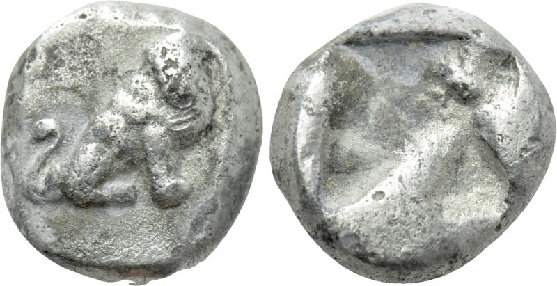 ASIA MINOR. Uncertain. Hemidrachm (Circa 5th century BC). 

Obv: Lion seated r...