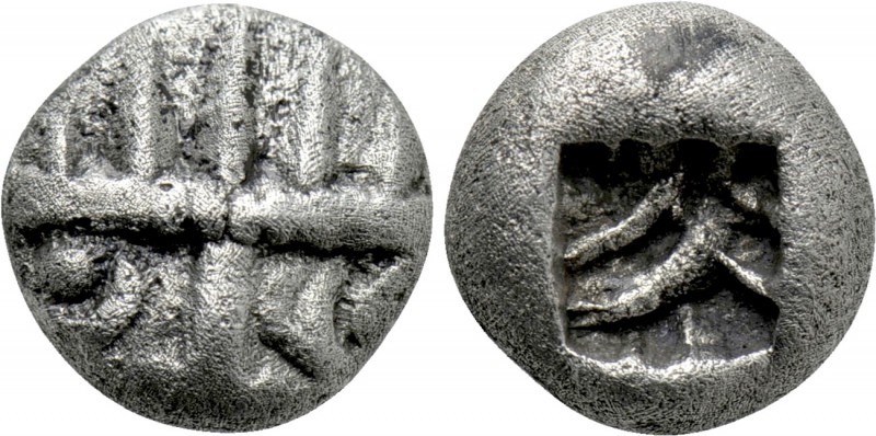 ASIA MINOR. Uncertain. Diobol (5th century BC). 

Obv: Facing head of lion, we...