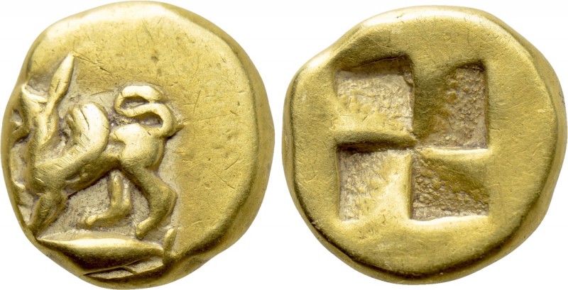 MYSIA. Kyzikos. EL Hekte (Circa 550-450 BC). 

Obv: Griffin standing left on t...