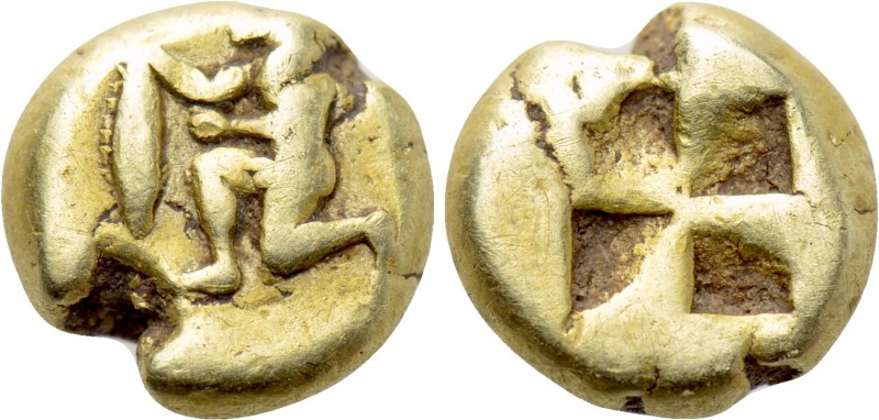 MYSIA. Kyzikos. EL Hemihekte (Circa 500-450 BC). 

Obv: Nude male kneeling lef...