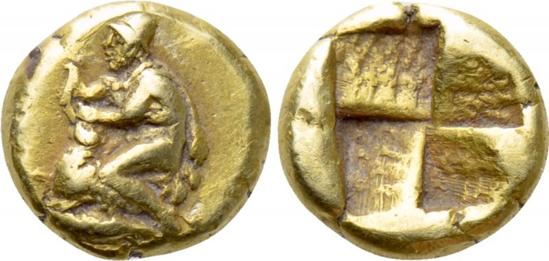 MYSIA. Kyzikos. EL 1/24 Stater (Circa 450-400 BC).

Obv: Male figure (Odysseos...