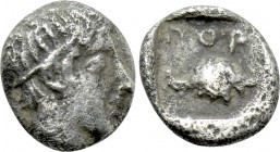 MYSIA. Nasos Pordosilene. Hemiobol (Circa 450-400 BC). In the name of the Pordosilenians.