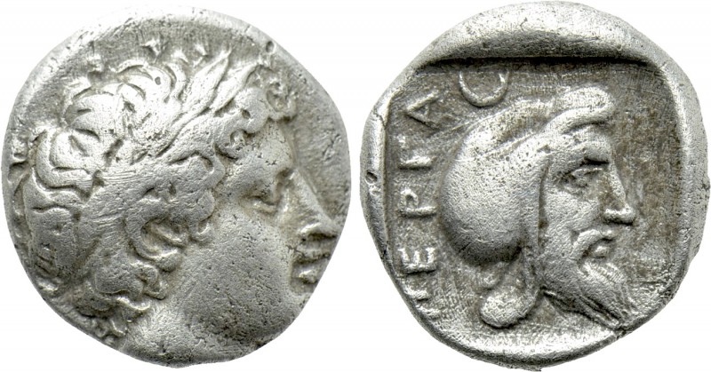 MYSIA. Pergamon. Diobol (Circa 450-350 BC). 

Obv: Laureate head of Apollo rig...