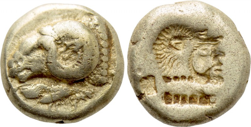 LESBOS. Mytilene. EL Hekte (Circa 521-478 BC). 

Obv: Head of ram left; below,...