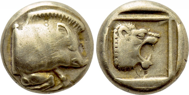 LESBOS. Mytilene. EL Hekte (Circa 454-428/7 BC). 

Obv: Forepart of boar right...