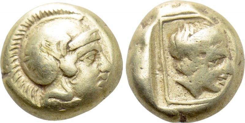 LESBOS. Mytilene. EL Hekte (Circa 412-378 BC). 

Obv: Helmeted head of Athena ...