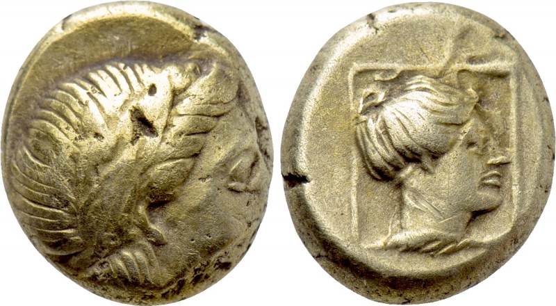 LESBOS. Mytilene. EL Hekte (Circa 377-326 BC). 

Obv: Laureate head of Apollo ...