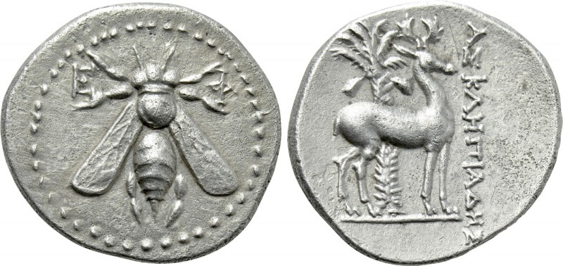 IONIA. Ephesos. Drachm (Circa 202-150 BC). Asklepiades, magistrate. 

Obv: Ε -...