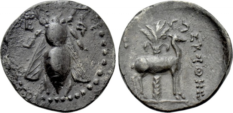 IONIA. Ephesos. Drachm (Circa 202-150 BC). Skythes, magistrate. 

Obv: Ε - Φ. ...
