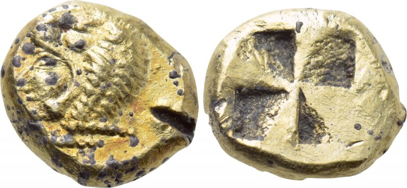 IONIA. Erythrai. Fourrée Hekte (Circa 550-500 BC). 

Obv: Head of Herakles lef...