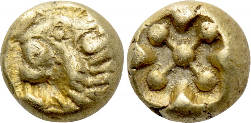 IONIA. Miletos. EL Hemihekte (Circa 600-550 BC). 

Obv: Head and forepaw of li...