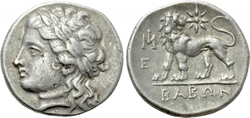 IONIA. Miletos. Drachm (Circa 259-246 BC). Babon, magistrate. 

Obv: Laureate ...