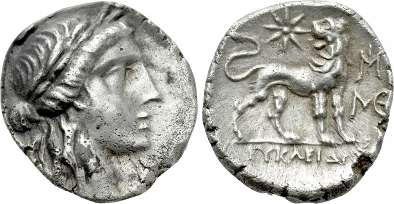 IONIA. Miletos. Drachm (Circa 225-190 BC). Eukleides, magistrate. 

Obv: Laure...