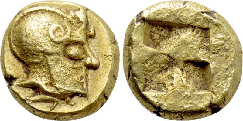 IONIA. Phokaia. EL 1/24 Stater (Circa 625/0-522 BC).

Obv: Helmeted head right...
