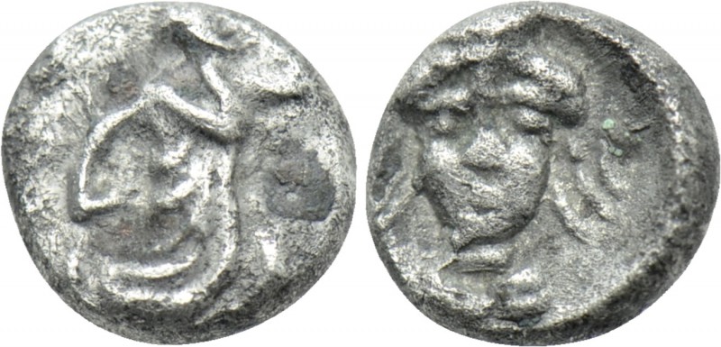 CILICIA. Uncertain. Tetartemorion (4th century BC). 

Obv: Persian king or her...