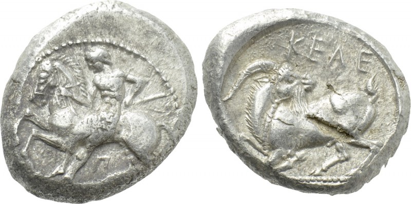 CILICIA. Kelenderis. Stater (Circa 450-400 BC). 

Obv: Ephebe dismounting from...