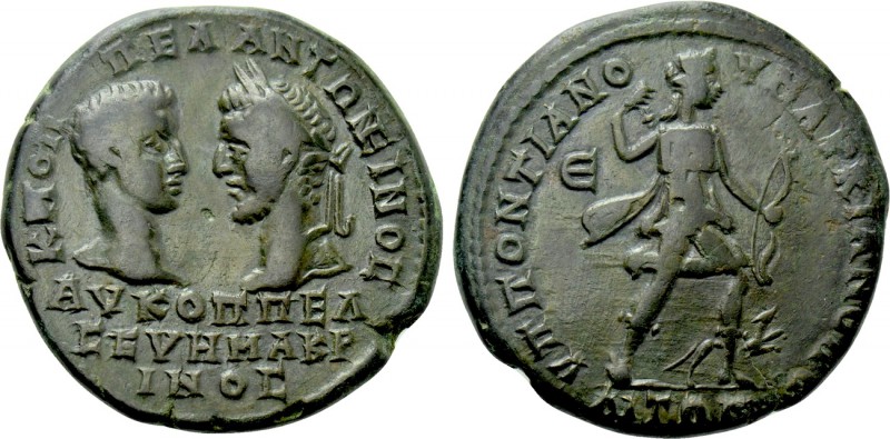 MOESIA INFERIOR. Marcianopolis. Macrinus with Diadumenian (217-218). Ae Pentassa...