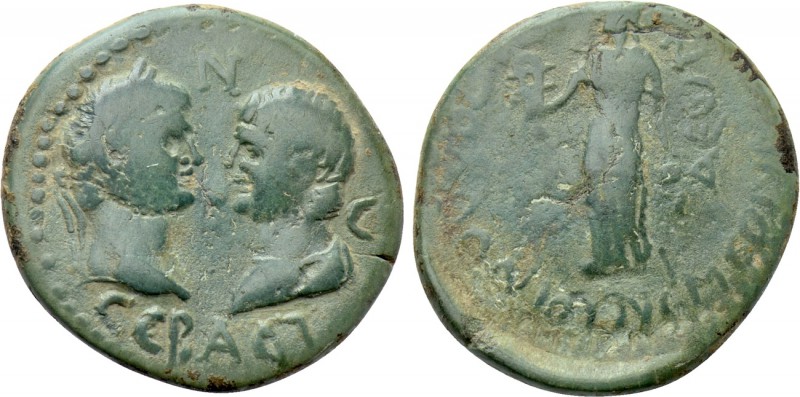 AEOLIS. Aegae. Titus & Domitian (Caesares, 69-79 & 69-81, respectively). Ae. Apo...