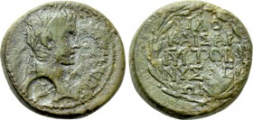 LYDIA. Nysa. Augustus (27 BC-14 AD). Ae. Philokaisar, grammateus for the second time.