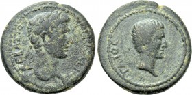 CARIA. Antioch ad Maeandrum. Augustus with Gaius (27 BC-14 AD). Ae.