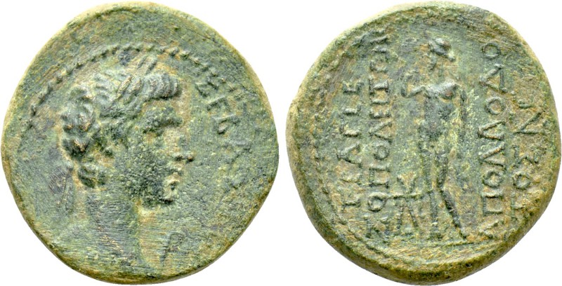 CARIA. Trapezopolis. Augustus (27 BC-14 AD). Ae. Apollodotos Lykotou, magistrate...