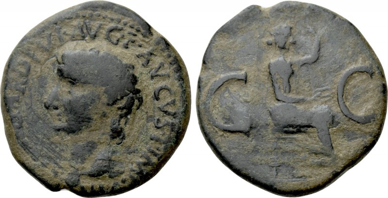 CYPRUS. Tiberius (14-37). As. 

Obv: TI CAESAR DIVI AVG F AVGVST IMP VIII. 
B...