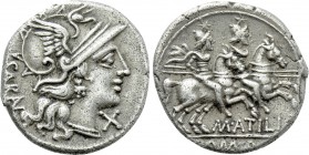 M. ATILIUS SARANUS. Denarius (148 BC). Rome.