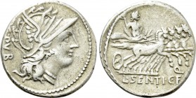 L. SENTIUS C.F. Denarius (101 BC). Rome.