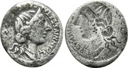C. ANNIUS T.F. T.N. and L. FABIUS L.F. HISPANIENSIS. Denarius (82-81 BC). Mint in northern Italy or Spain. Obverse brockage.